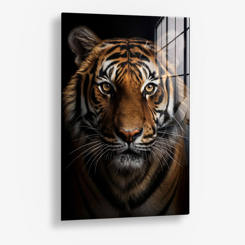 "The Tiger" Glas & Canvas