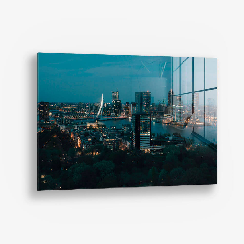 Rotterdam by Night Glas & Canvas
