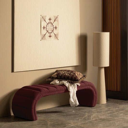 Loft vloerlamp metaal/bouclé naturel 130xø30 cm