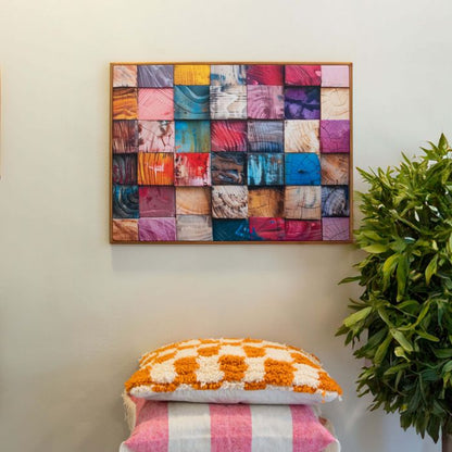 Eigen foto op textielframe