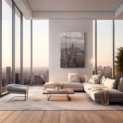 Steel Horizon New York Glas & Canvas