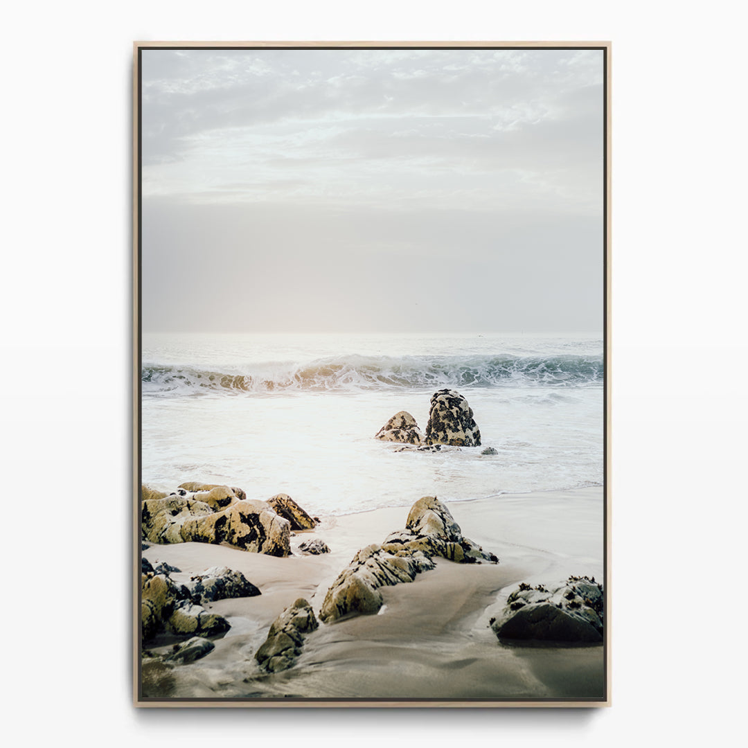 Beach Rocks Vertical Canvas Art