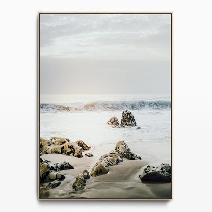 Beach Rocks Vertical Canvas Art