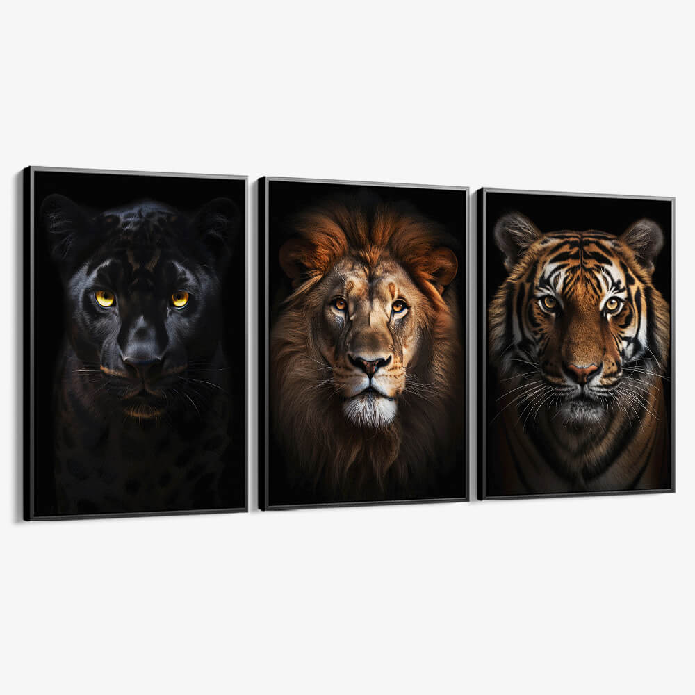 Bundel: “Big Cats” (3x) – Glas & Canvas