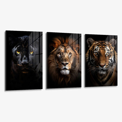 Bundel: “Big Cats” (3x) – Glas & Canvas