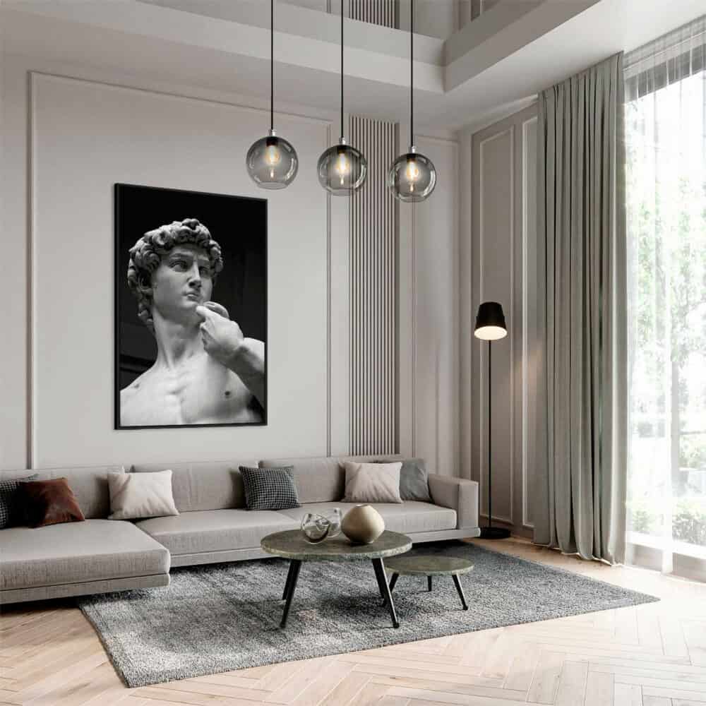 David of Michelangelo Glas & Canvas