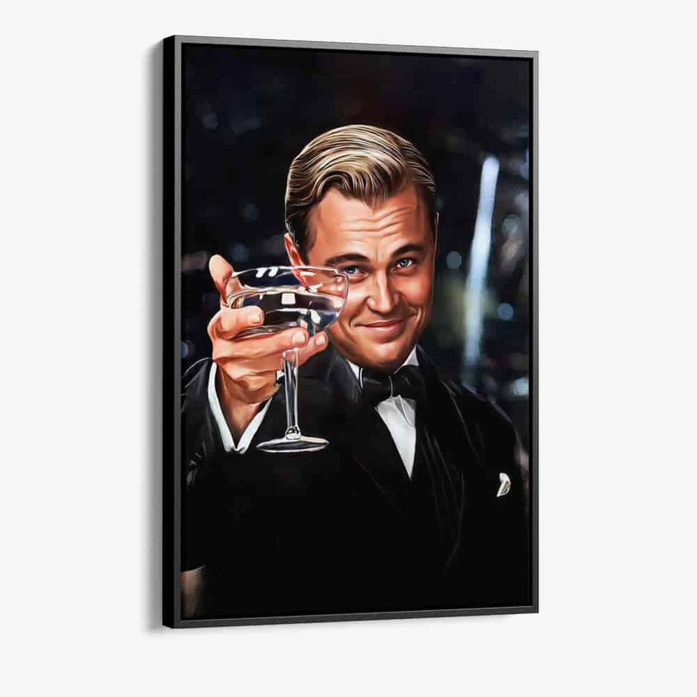 "Cheers Gatsby" Glas & Canvas
