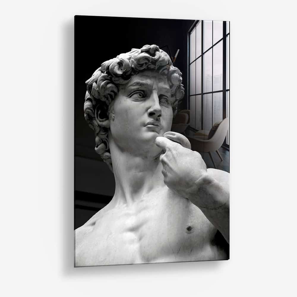 David of Michelangelo Glas & Canvas