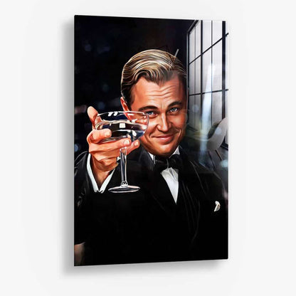 "Cheers Gatsby" Glas & Canvas