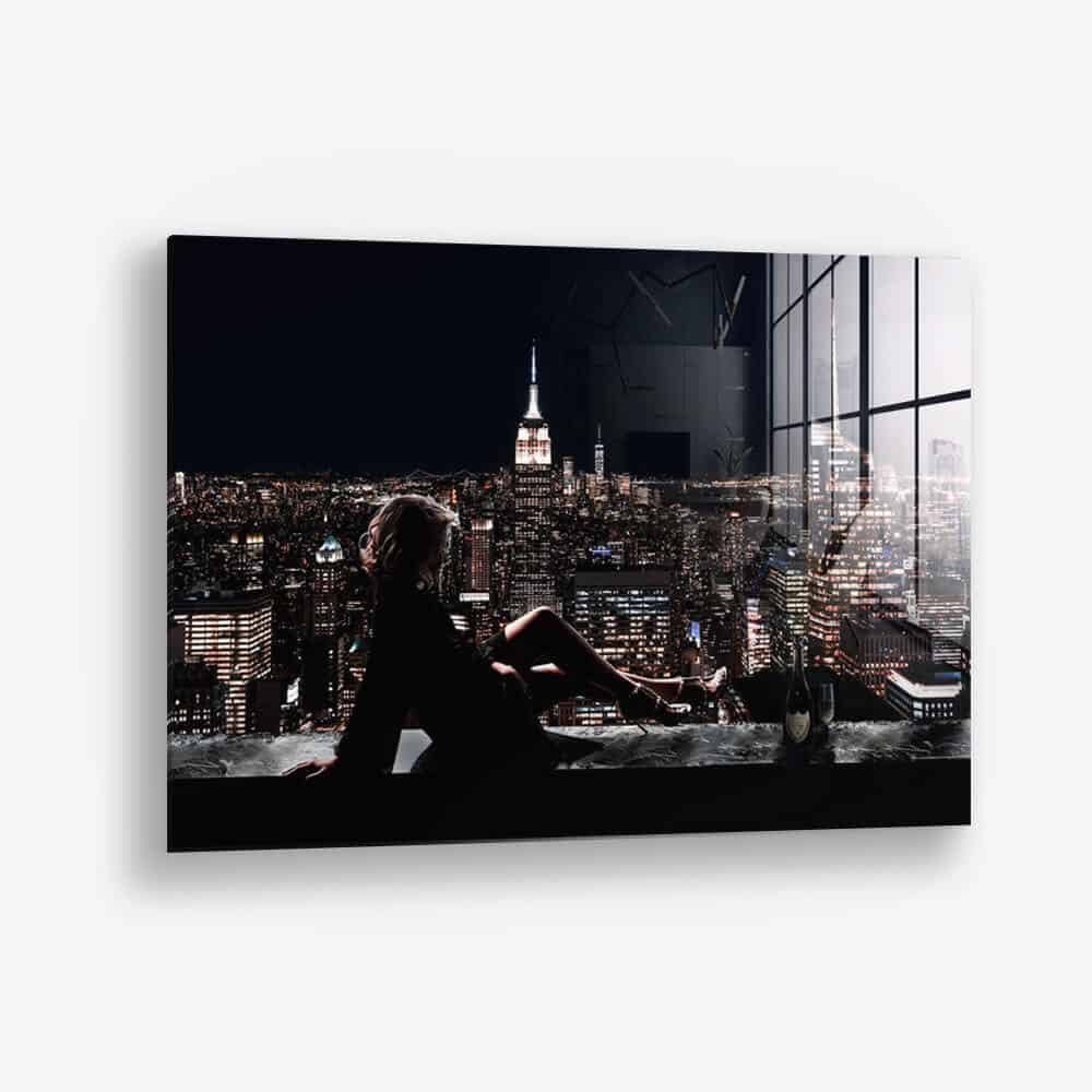 Manhattan Lady Glas & Canvas