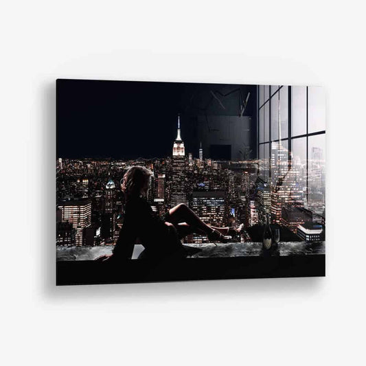 Manhattan Lady Glas & Canvas