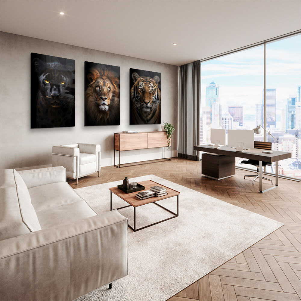 Bundel: “Big Cats” (3x) – Glas & Canvas