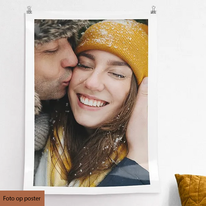 Eigen foto aan de muur