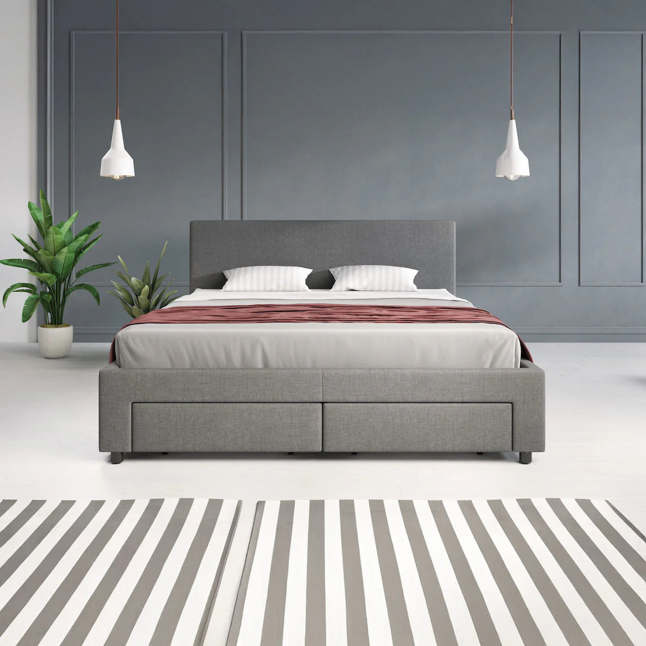 Suente Tweepersoonsbed met 4 lades