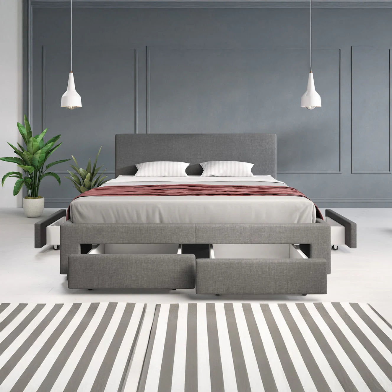 Suente Tweepersoonsbed met 4 lades