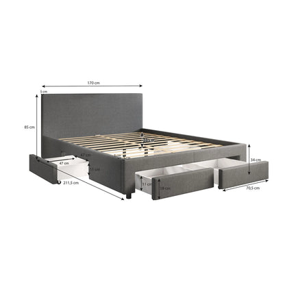 Suente Tweepersoonsbed met 4 lades