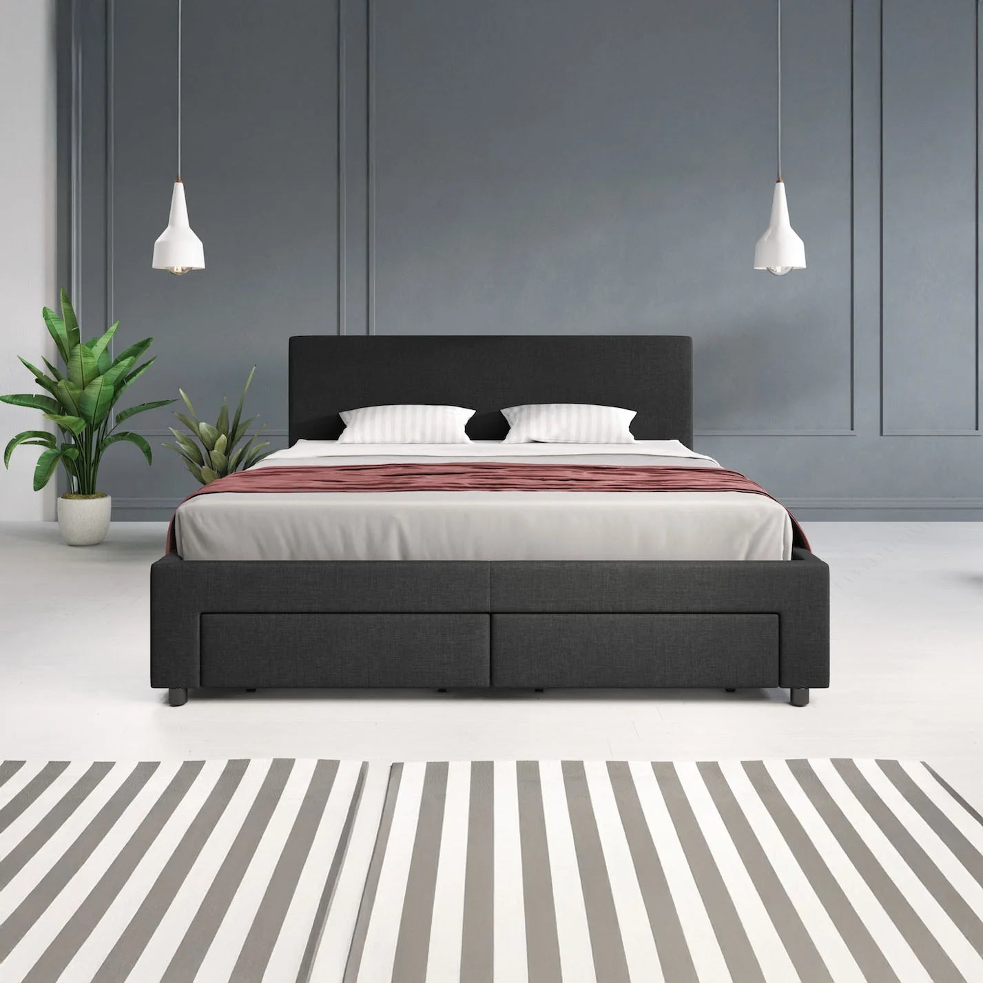 Suente Tweepersoonsbed met 4 lades