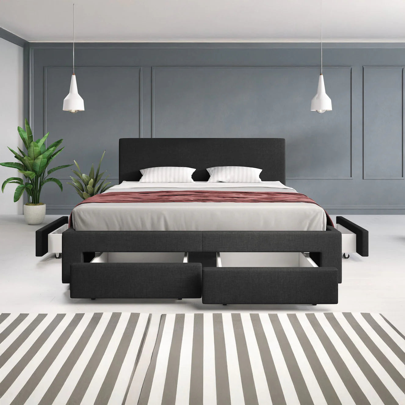 Suente Tweepersoonsbed met 4 lades