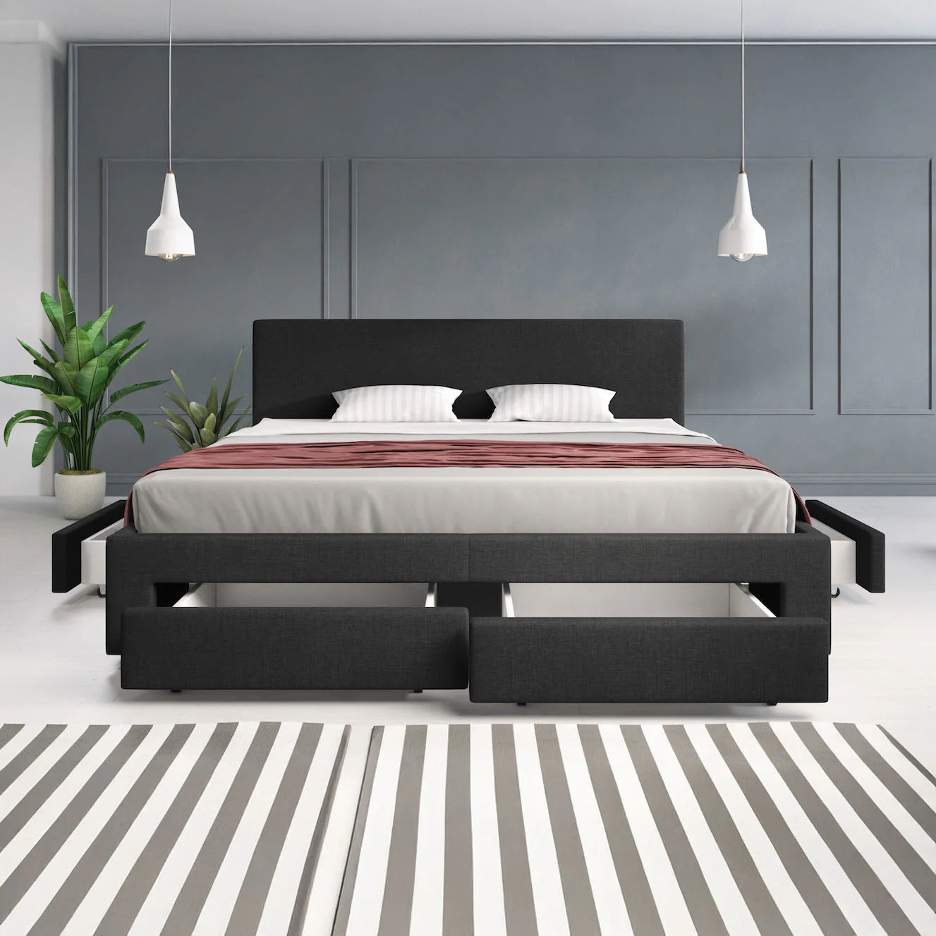 Suente Tweepersoonsbed met 4 lades