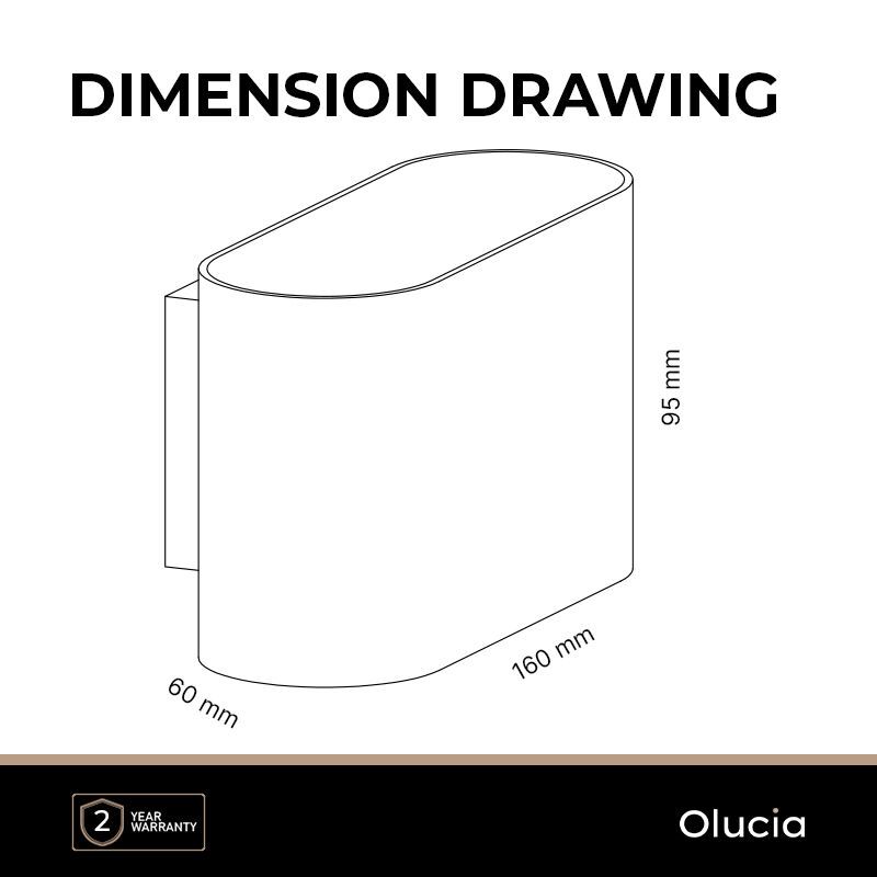 Moderne Rodigo wandlamp, zwart