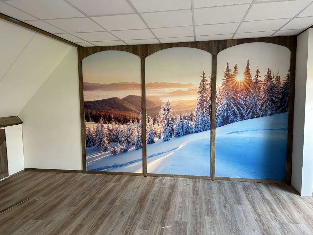 Fotobehang - Winterochtend in de bergen