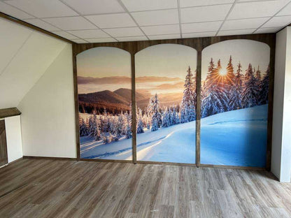 Fotobehang - Winterochtend in de bergen