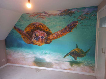 Fotobehang - Zeeschildpad in de oceaan