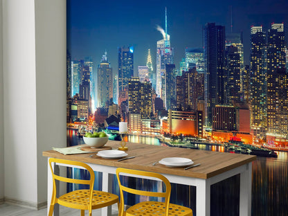 Fotobehang - Fotobehang - New York skyline in de nacht