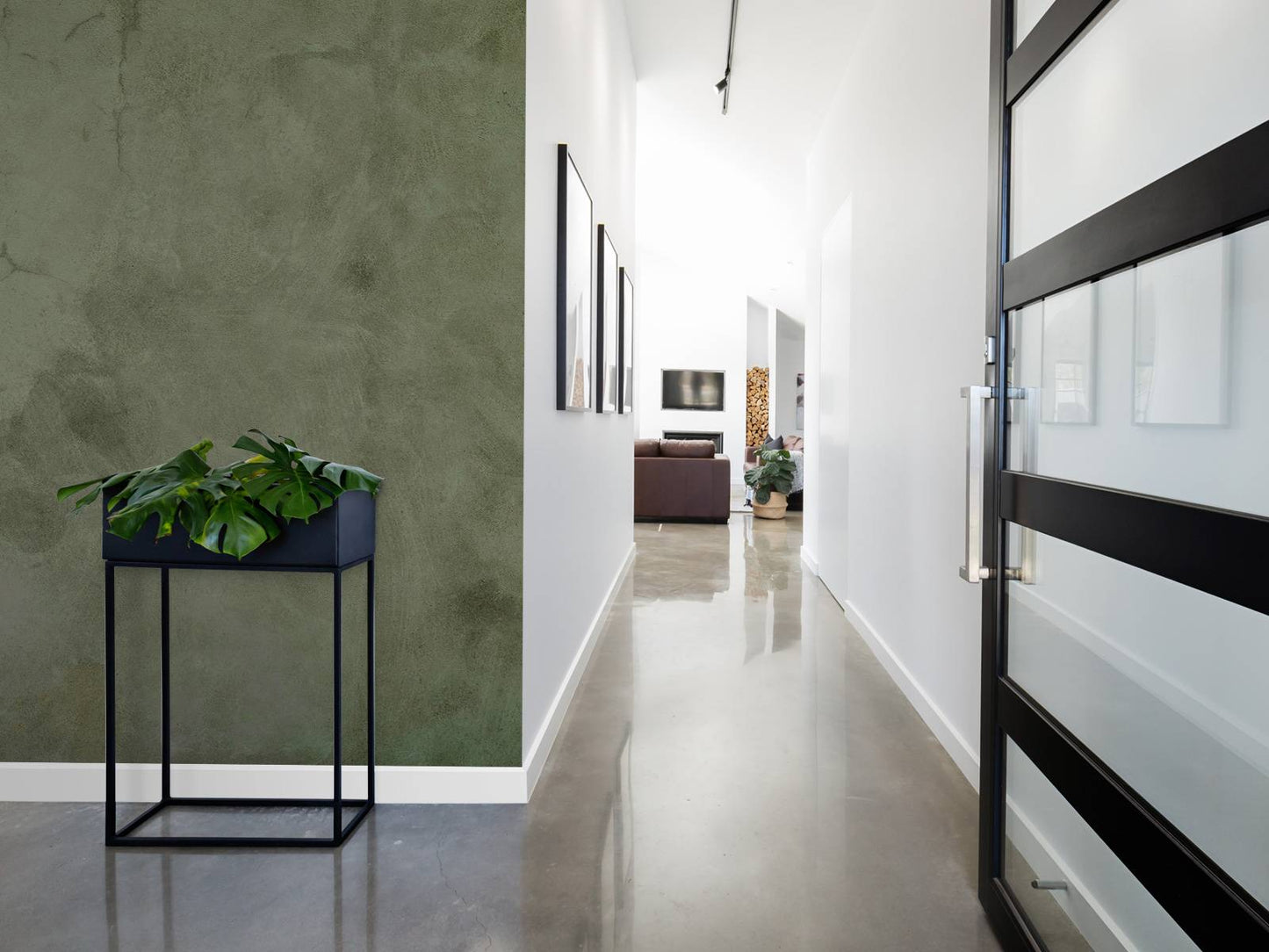 Fotobehang - Groen beton met vegen barsten