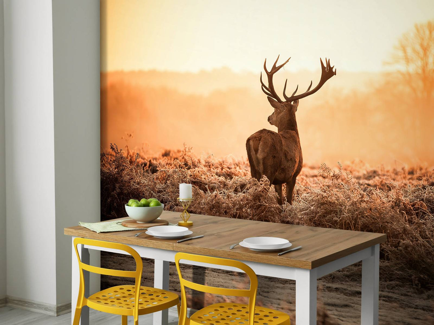 Fotobehang - Hert bij zonsopkomst