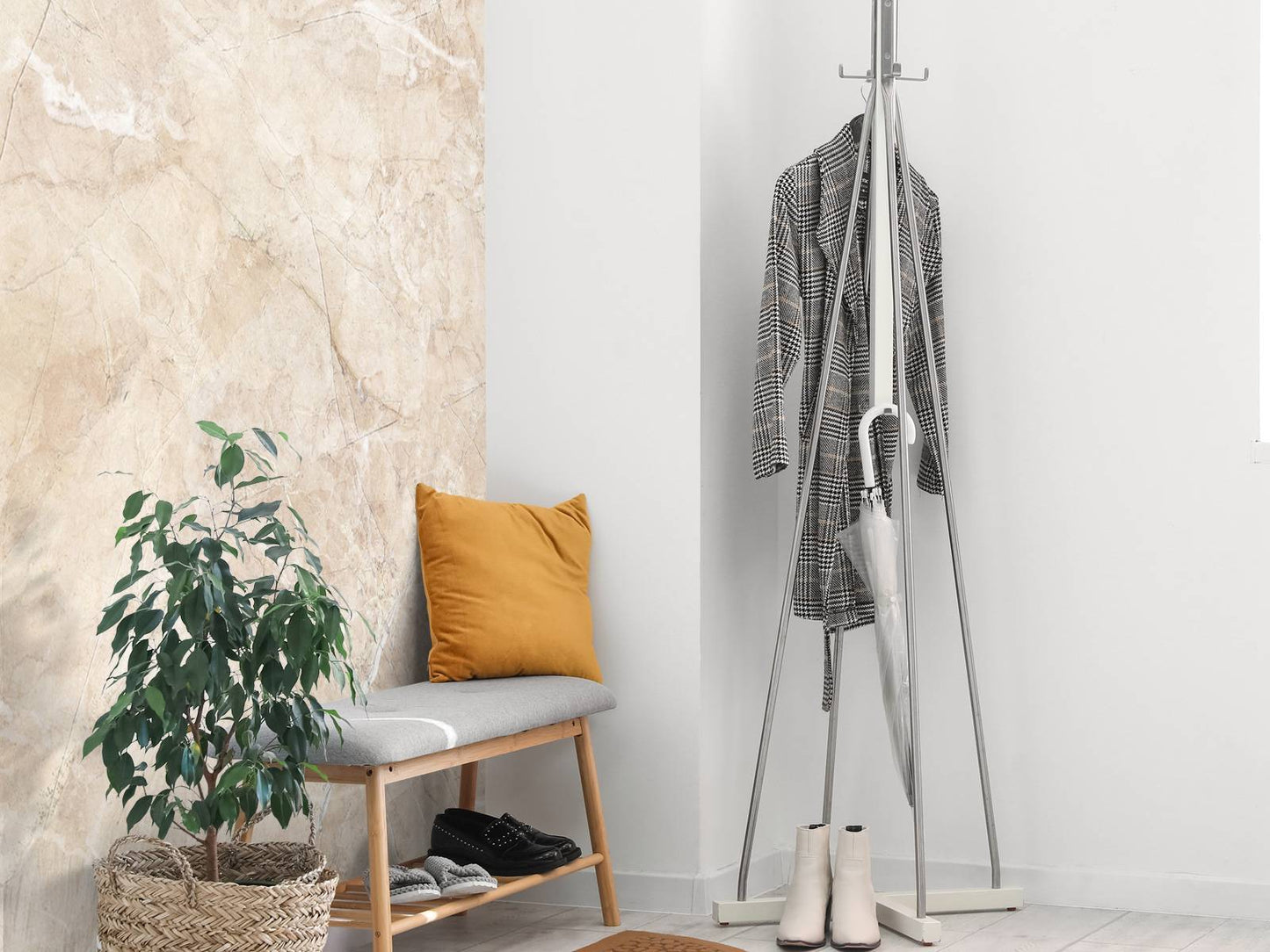 Fotobehang - Licht beige marmer