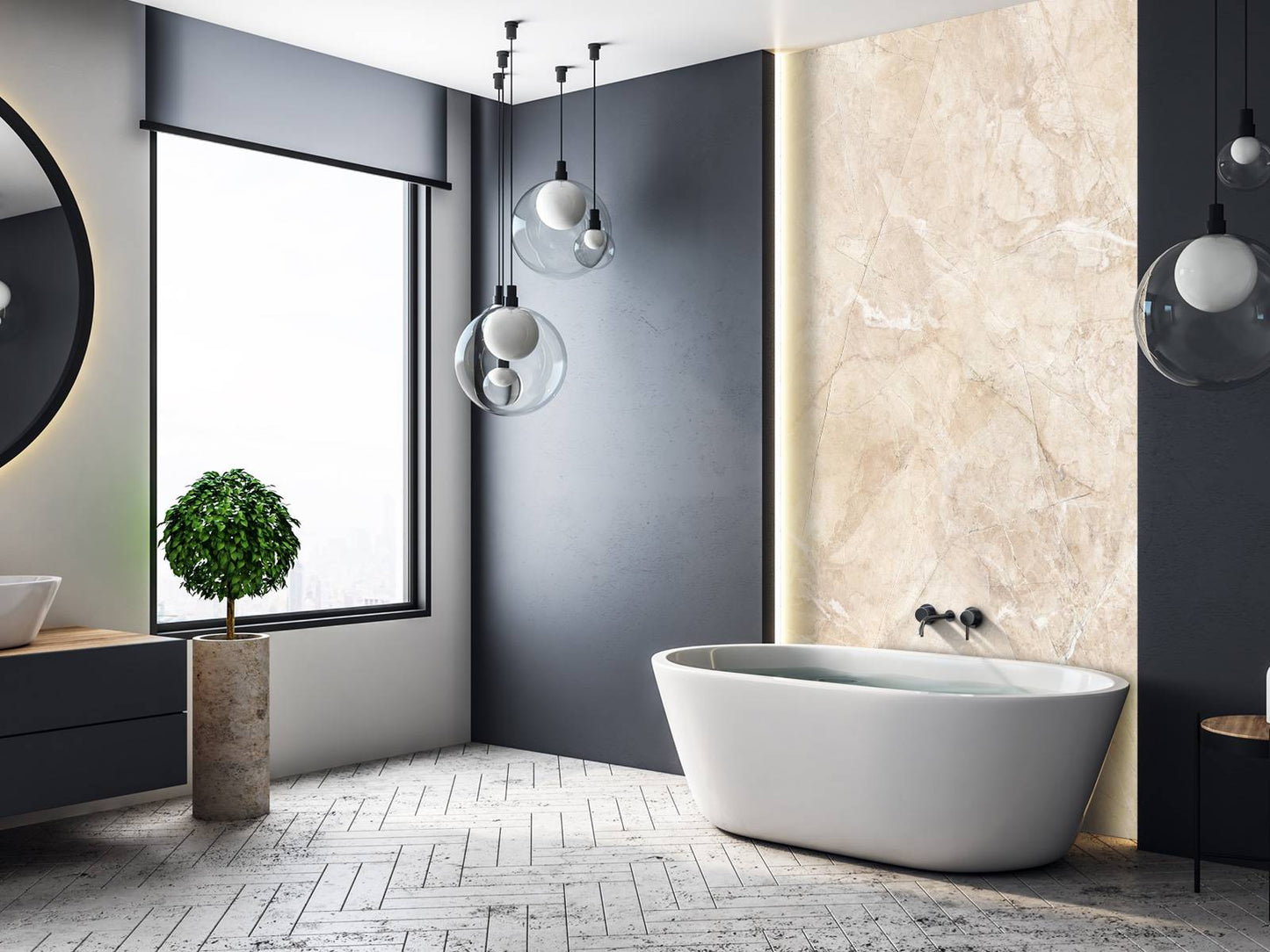 Fotobehang - Licht beige marmer