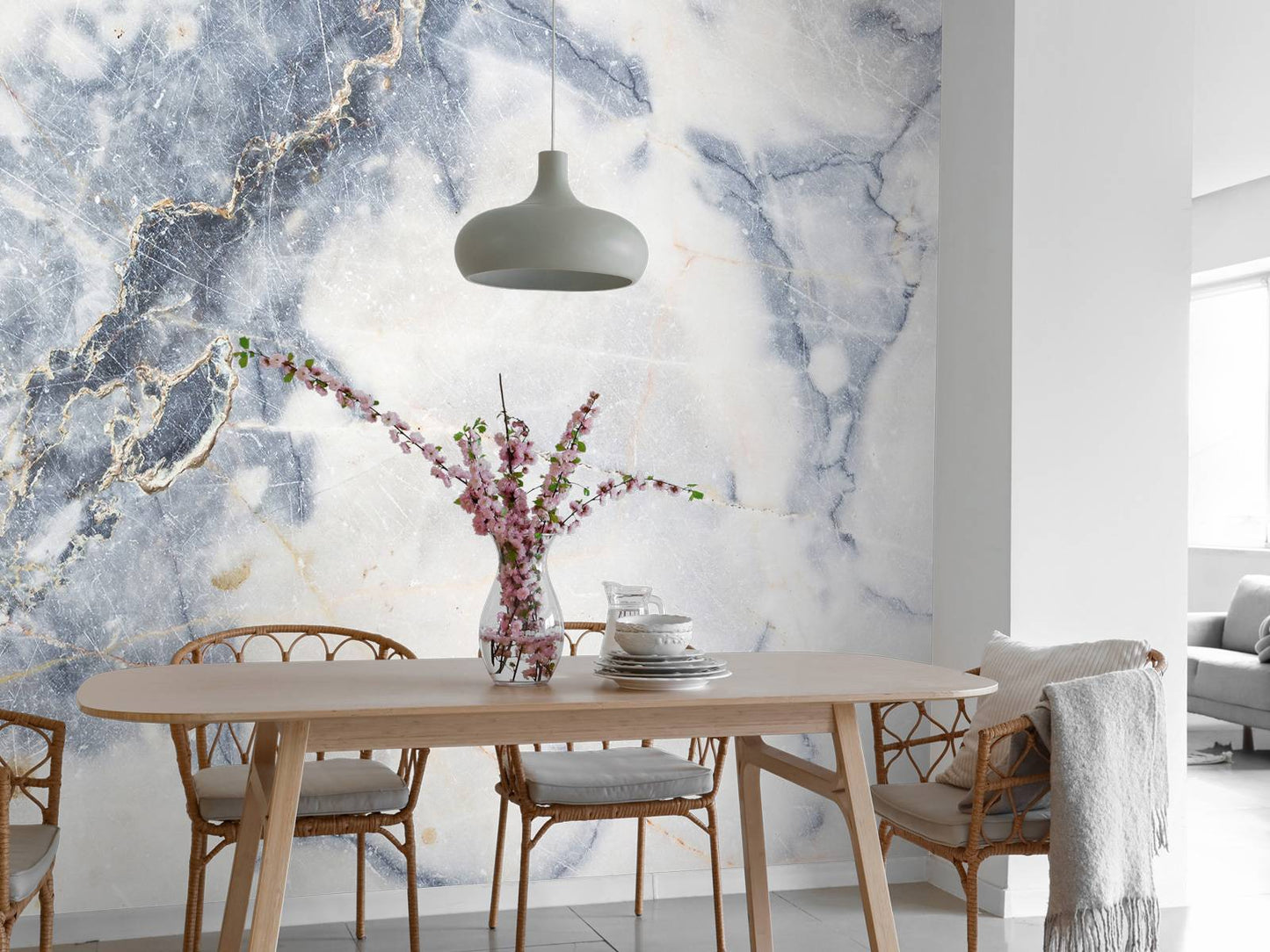 Fotobehang - Licht gekleurd marmer