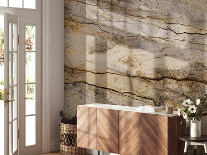 Fotobehang - Marmer met zandkleur