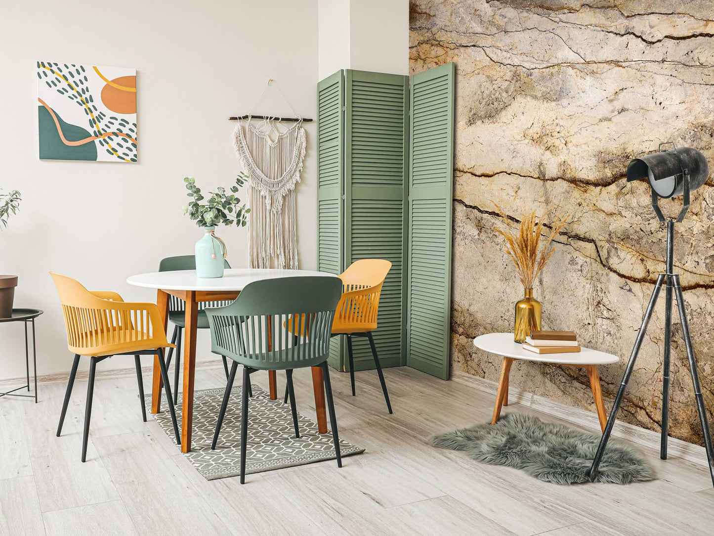 Fotobehang - Marmer met zandkleur