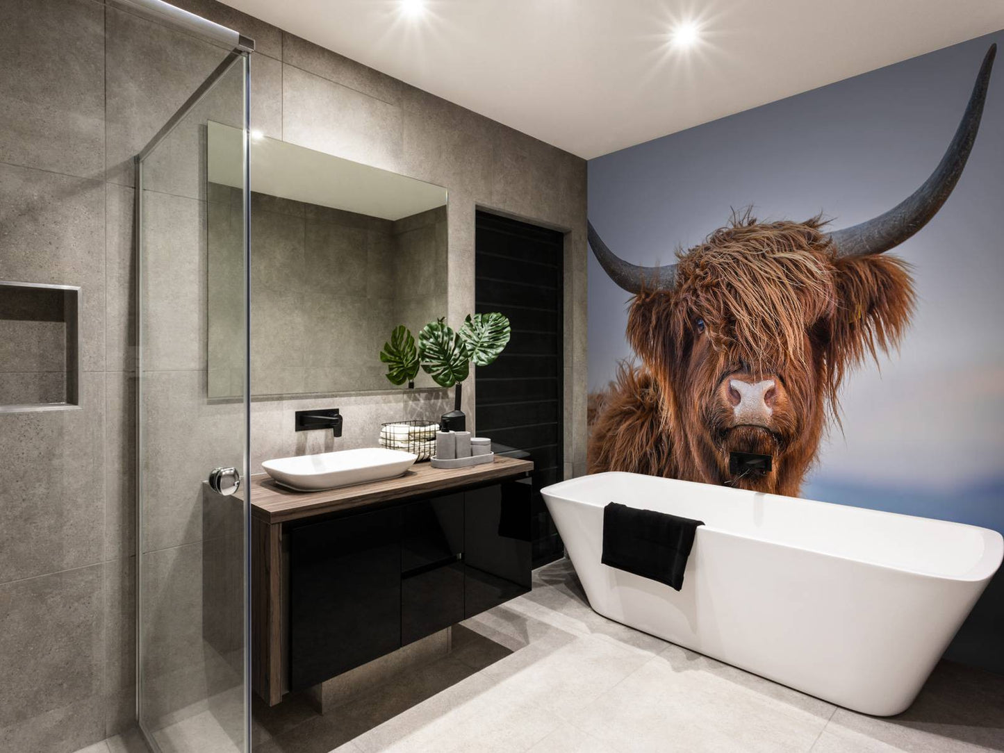 Fotobehang - Starende Schotse hooglander