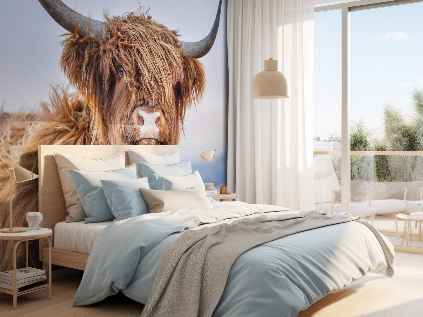 Fotobehang - Starende Schotse hooglander