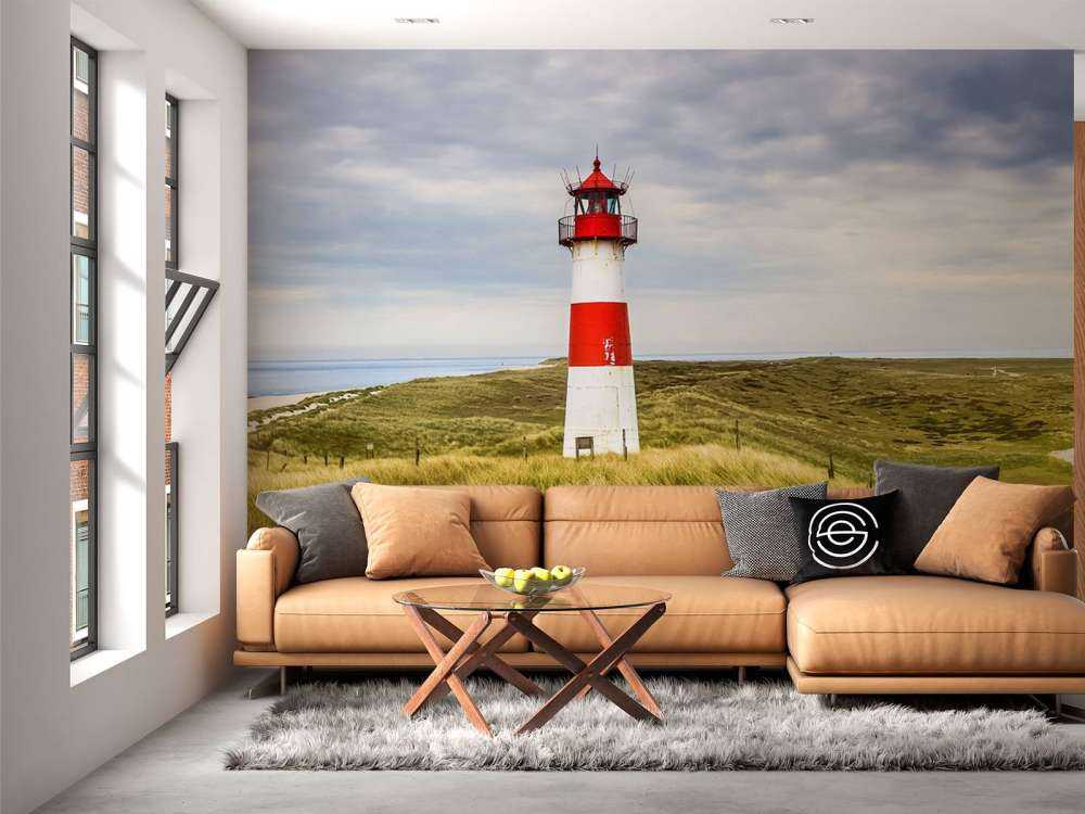 Fotobehang - Vuurtoren in de duinen