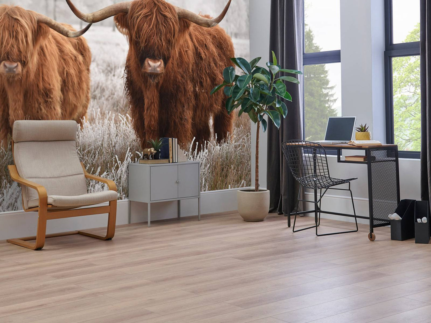 Fotobehang - Winterse Hooglander