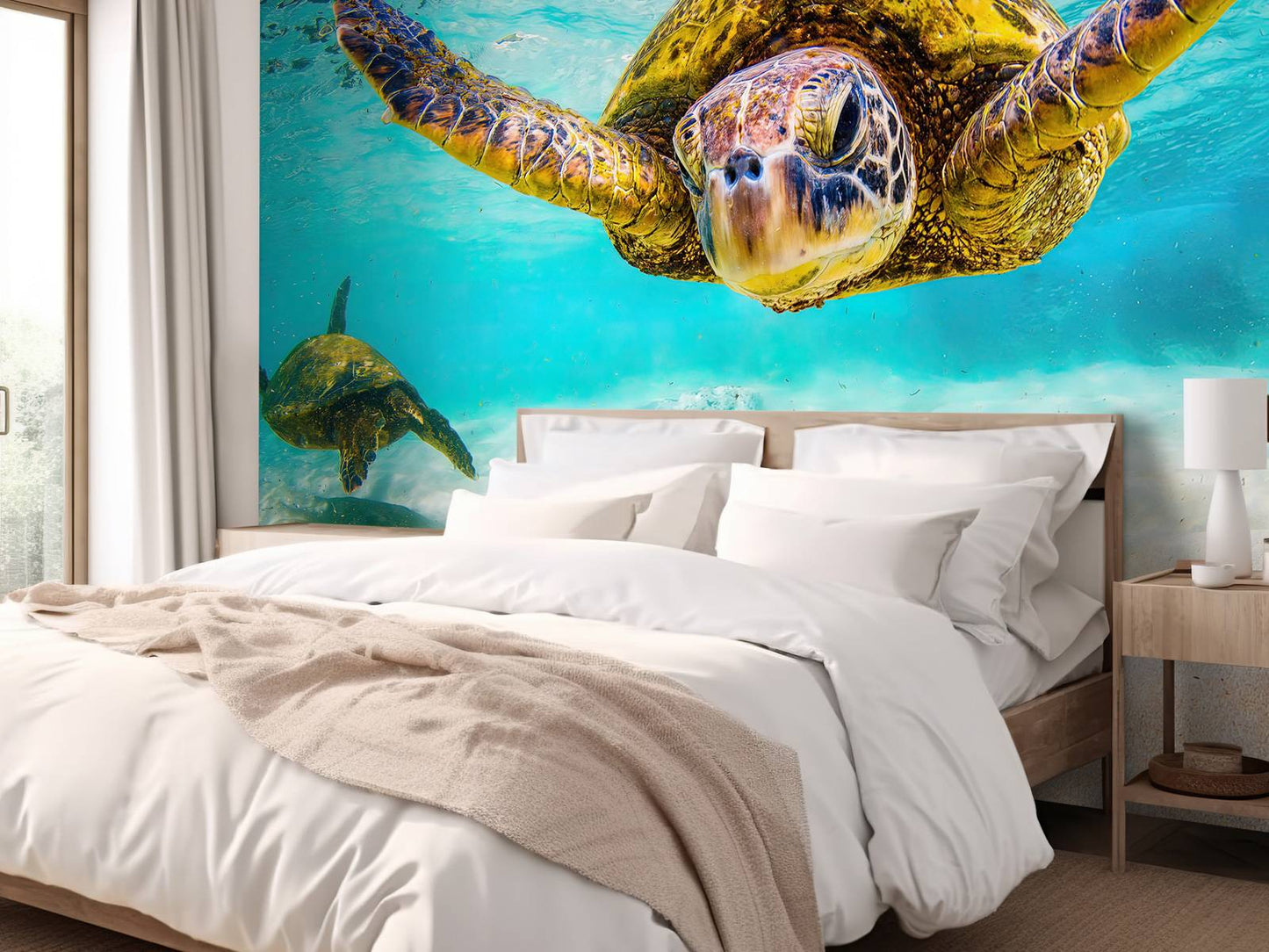 Fotobehang - Zeeschildpad in de oceaan