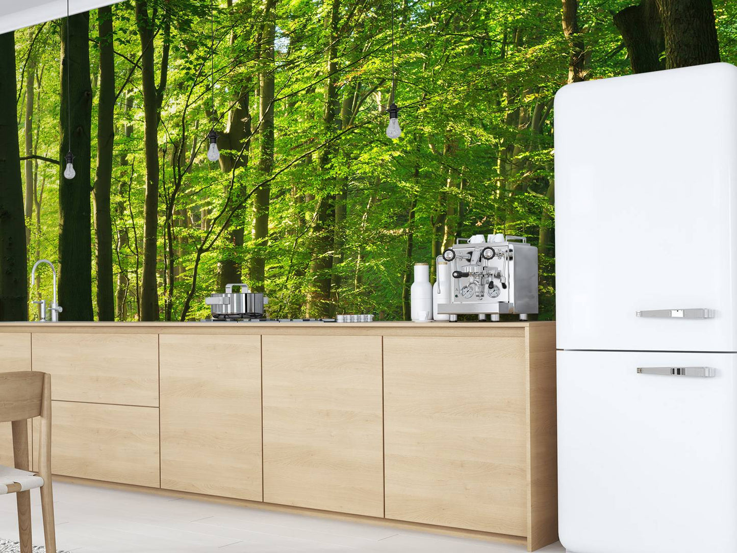 Fotobehang - Zonnige weg door een bos