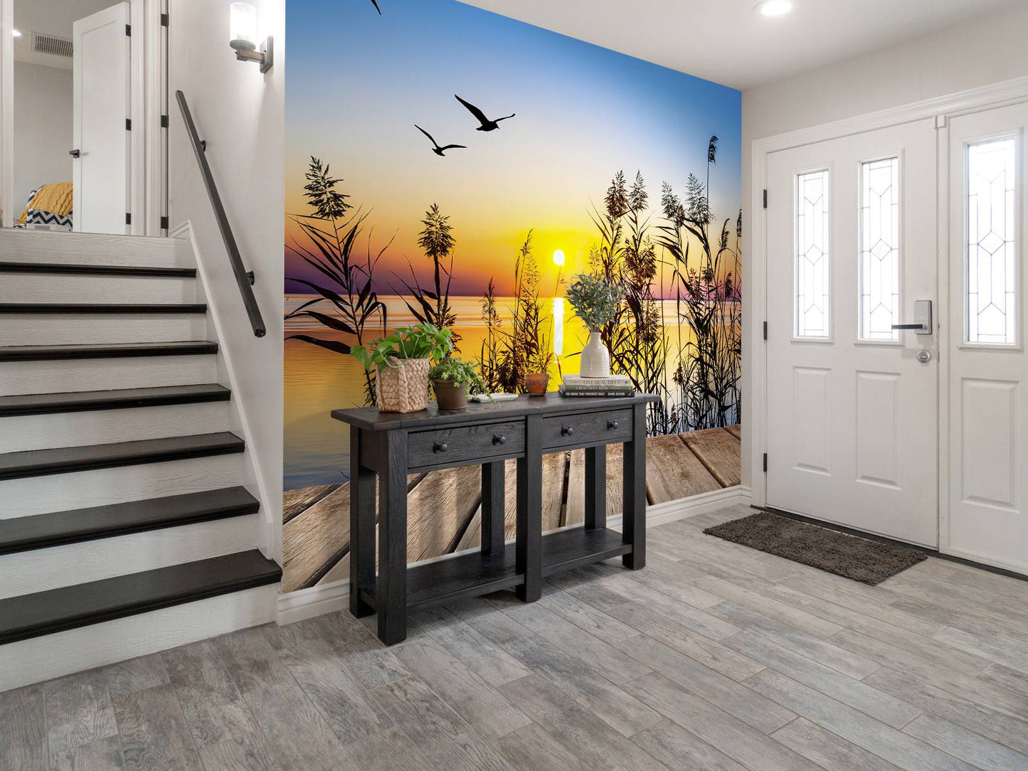 Fotobehang - Zonsondergang op het meer