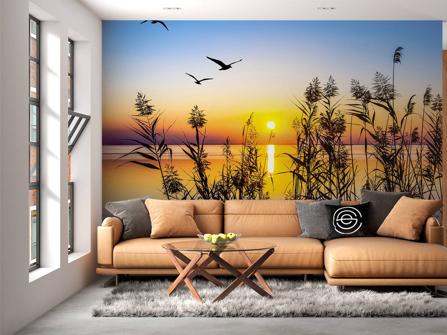 Fotobehang - Zonsondergang op het meer