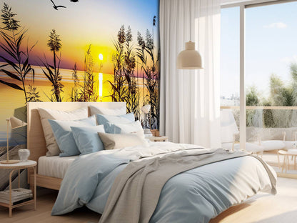 Fotobehang - Zonsondergang op het meer