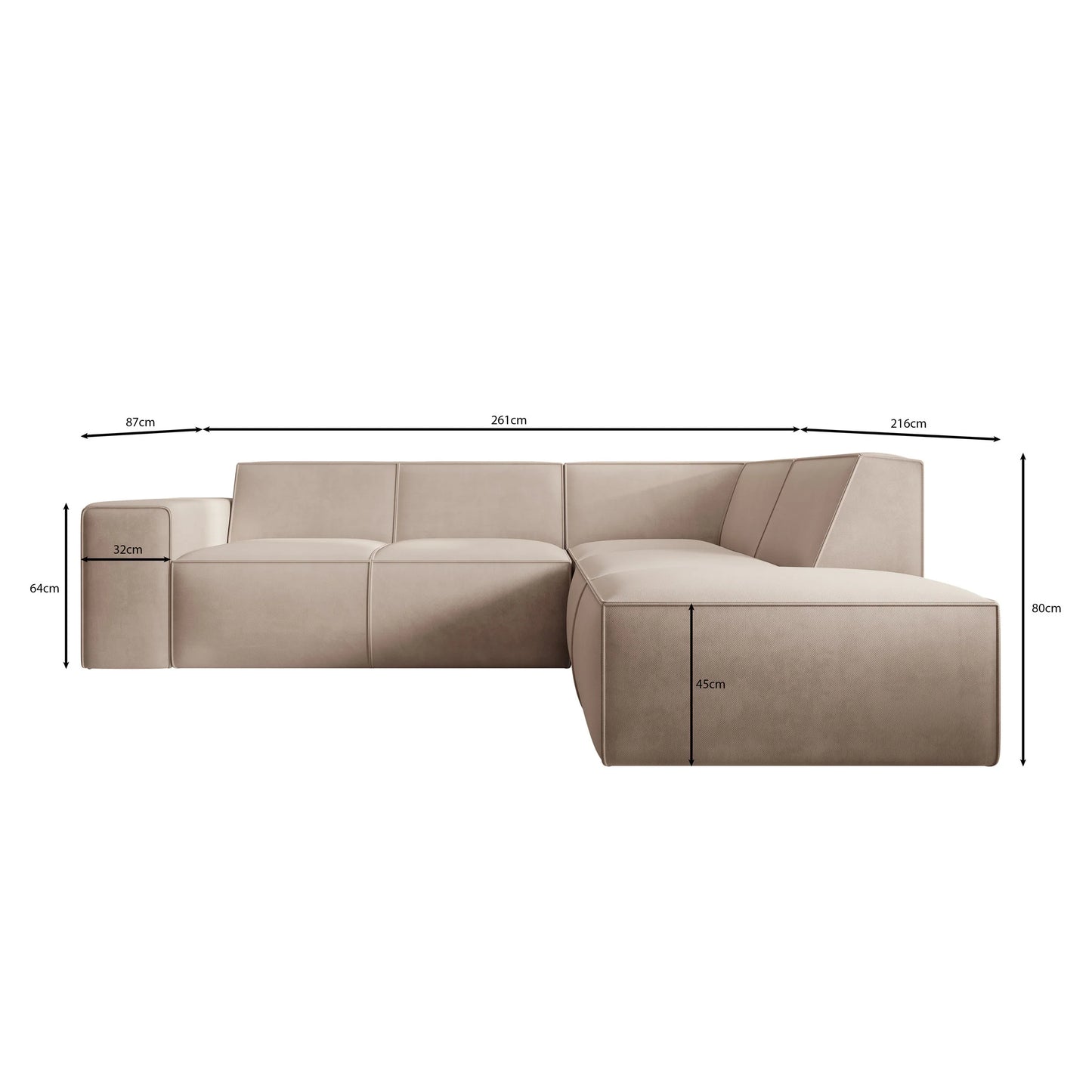 Monet Hoekbank 4-zits met chaise longue