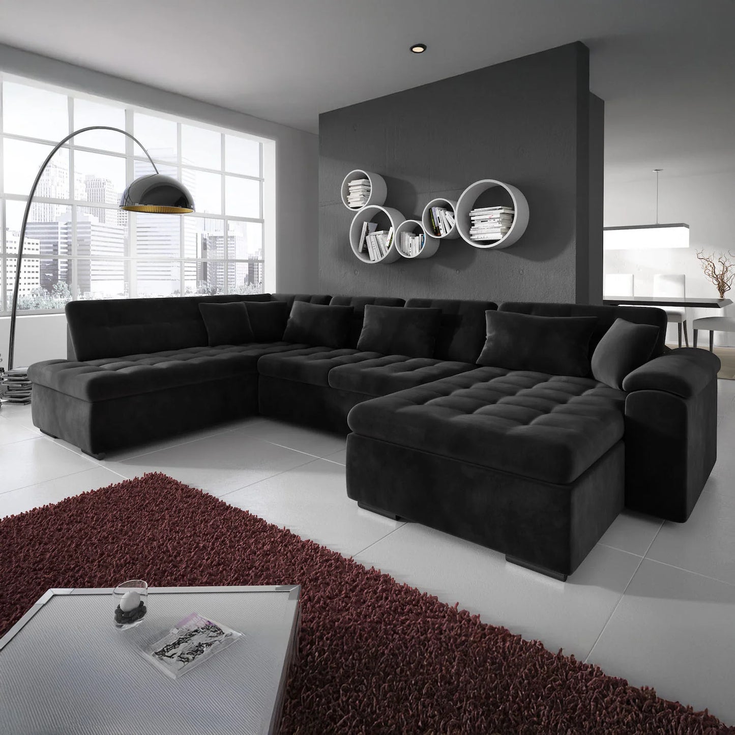 Nicoreta Hoekbank 5-zits met chaise longue