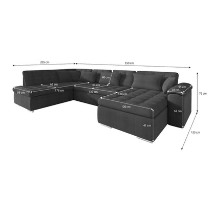 Nicoreta Hoekbank 5-zits met chaise longue