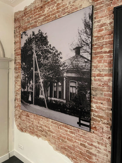 Eigen foto op textielframe