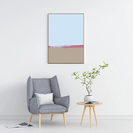 Double Stripe Pink Brown Canvas Kunst