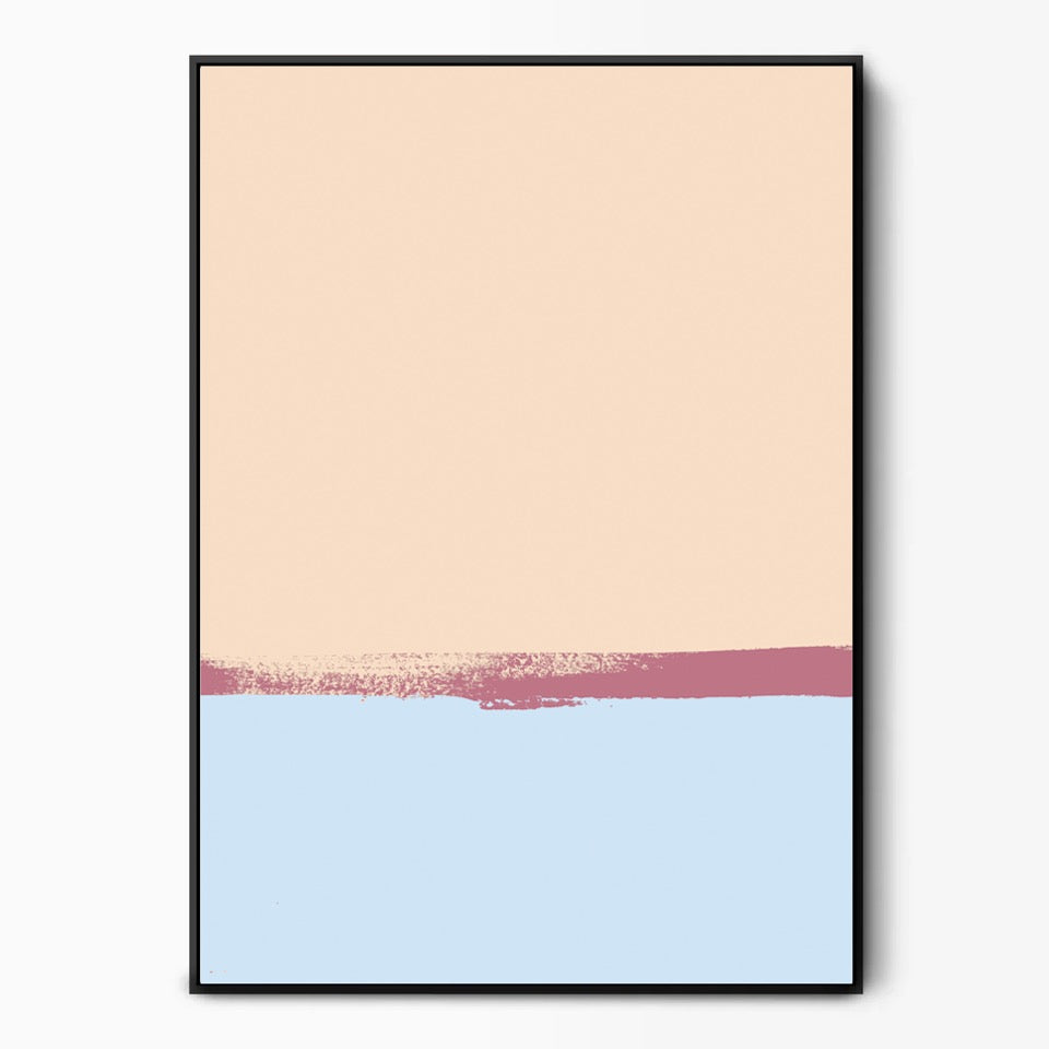 Double Stripe Pink Blue Canvas Kunst